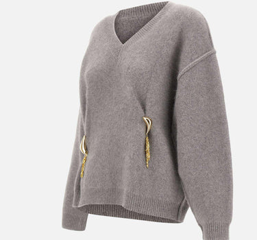 "Gray golden button knit cardigan" MY008 GREY JACQUES WEI