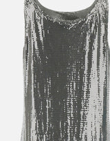 "Silver Mesh Tank Top" 25PITO054MH0004 P040 RABANNE