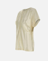 "Pero blouse" in organza di seta e lino PERO IVORY LOULOU DE SAISON