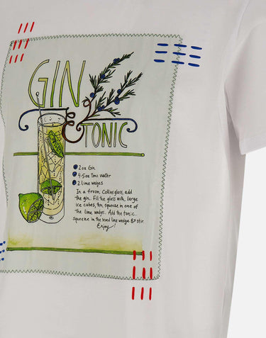 T-shirt "Cocktail" in cotone COCKTAILVR0341 BIANCO BOB