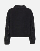 Maglia in lana con traforature MF5442MA93O 22222 LIU-JO