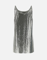 "Silver Mesh Tank Top" 25PITO054MH0004 P040 RABANNE