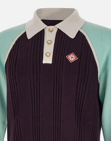 "Merino Tennis Long Sleeve Polo" MAW25KW1131 01 CASABLANCA