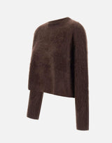 "Brushed crewneck" 24084 MOCHA SOFT GOAT