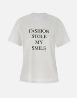 "Fashion Stole My Smile Slogan" 1322JTS004130A WHITE VICTORIA BECKHAM