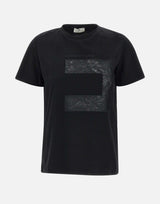 T-shirt in jersey con macro logo in voile MA03151E2 110 ELISABETTA FRANCHI