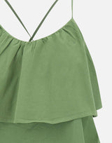 "Tank top volant mixed fabric" T35218 84 SUN68