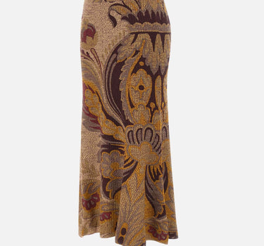 Gonna in lana con motivo floreale WRKB0053 AKC84S9890 ETRO