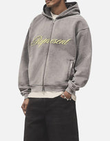 "Script Logo Zip Hoodie" MLM100025 47 REPRESENT
