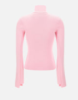"Interlock Mockneck sweater" 425MPU260FI0001 PINK COURREGES