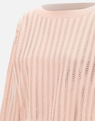 Maglia con strass CF5271MA96E M9992 LIU-JO