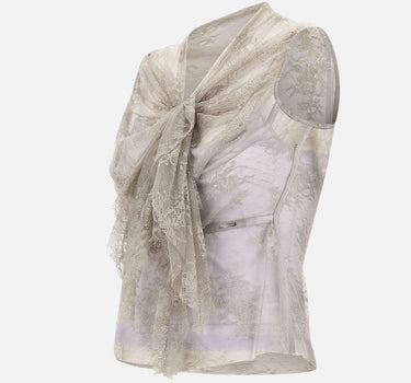 "Light grey classic collar lace vest" BX005 GREY JACQUES WEI
