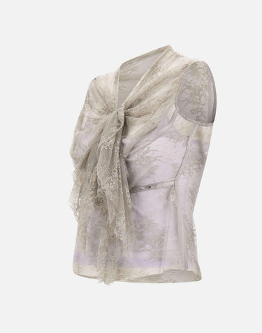 "Light grey classic collar lace vest" BX005 GREY JACQUES WEI