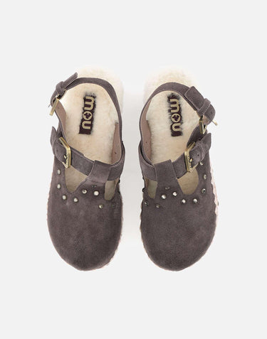 "Suede Clog with Stones" FW611006A MOCHA MOU