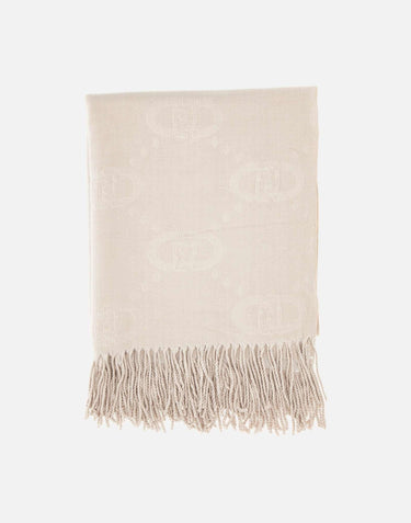 Poncho con logo e frange 2F5034T0300 30003 LIU-JO
