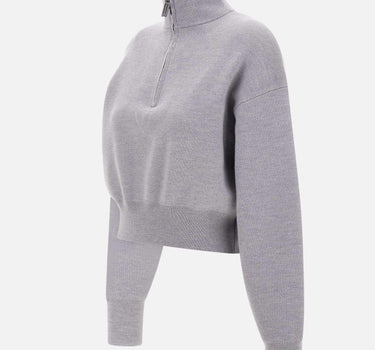 "Fine merino sweater half zip" 1425KJU006610B MELANGE VICTORIA BECKHAM