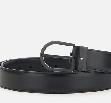 Cintura "Horseshoe Pin Buckle" in pelle 199650 BLK MONTBLANC