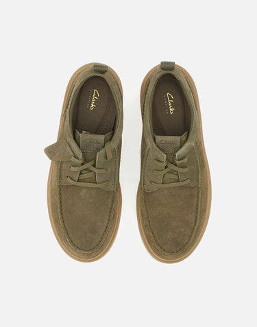 Stringate  "Polden Moc Suede" 180869 OLIVE CLARKS