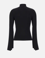 "Interlock Mockneck Sweater" 425MPU260FI0001 BLACK COURREGES