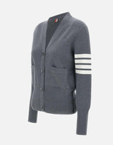 "Milano Classic V Neck Cardigan" in lana merino FKC207A 00014035 THOM BROWNE