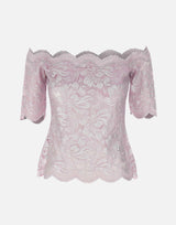 "Top in lace with silver induction" 25EJT0097PA0244 M959 RABANNE
