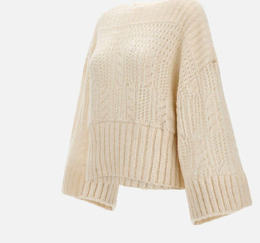 Maglione lana e alpaca W08150280 24WHITE MAURIZIO MYKONOS