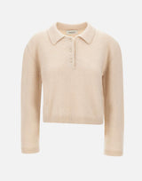 "Knitted polo cropped shirt" F5LAWOKP249 013 LANEUS