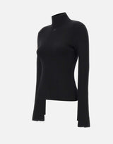 "Interlock Mockneck Sweater" 425MPU260FI0001 BLACK COURREGES