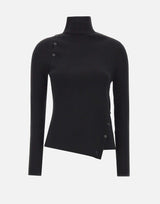 "Oblique butonned sweater" 425MPU258FI0001 BLACK COURREGES