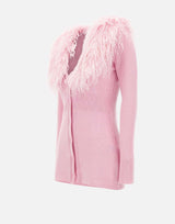 Cardigan in lana con piume 2M643A N0124 BLUMARINE