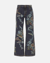 Jeans flare stampa narcisi WRNB0029 AKD39X0811 ETRO