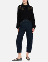 Maglia in lana con traforature MF5442MA93O 22222 LIU-JO