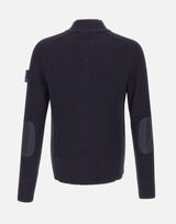 "Ribbed Zip Up Cardigan" PMG25 BLUE PREMIATA