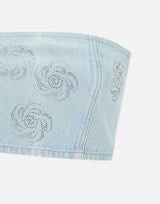 "Denim cropped stud top" 114062 1468 ROTATE BIRGER CHRISTENSEN