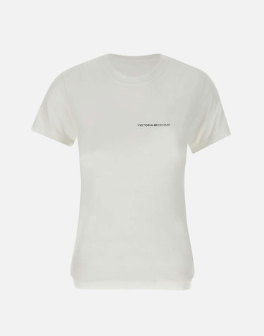"Fitted Shrunken Logo"<BR/><BR/> 1424JTS005890A WHITE VICTORIA BECKHAM
