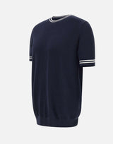 T-shirt in seta e cotone DK87052 BLU DIKTAT