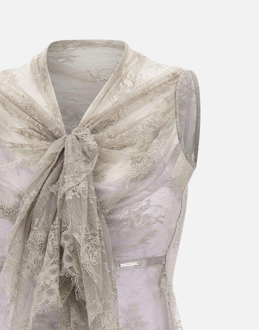 "Light grey classic collar lace vest" BX005 GREY JACQUES WEI