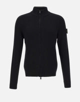 "Ribbed Zip Up Cardigan" PMG25 BLACK PREMIATA