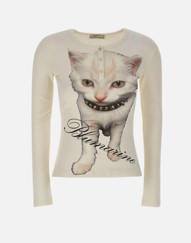 Maglia in jersey di cotone 2T100A C1031 BLUMARINE