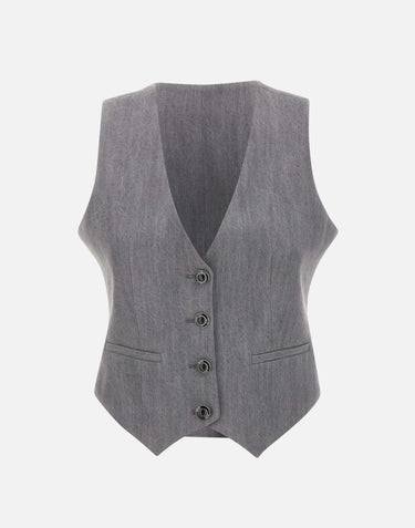 Gilet in denim UF5226D0266 87457 LIU-JO