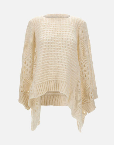 Maglione in lana e alpaca W08060280 24WHITE MAURIZIO MYKONOS