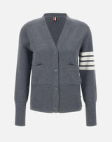 "Milano Classic V Neck Cardigan" in lana merino FKC207A 00014035 THOM BROWNE