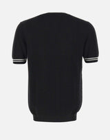 T-shirt in seta e cotone DK87052 NERO DIKTAT