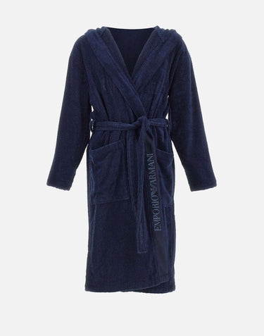 Accappatoio in spugna di cotone EM002255 AF14986UB102 EMPORIO ARMANI