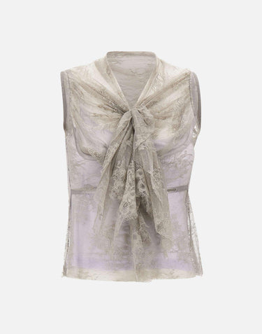 "Light grey classic collar lace vest" BX005 GREY JACQUES WEI