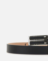 "Silver Buckle Smooth calf belt" 1124ABL006321A BLACK VICTORIA BECKHAM