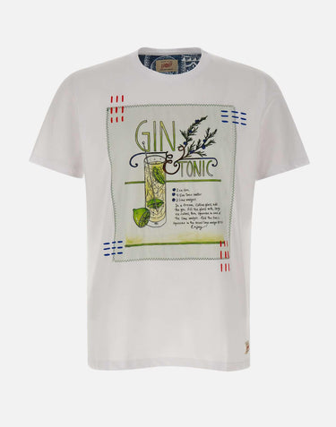 T-shirt "Cocktail" in cotone COCKTAILVR0341 BIANCO BOB