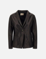 Giacca "Ginger" in pelle GINGERX NERO MONO
