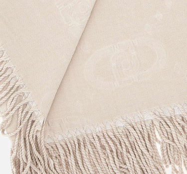Poncho con logo e frange 2F5034T0300 30003 LIU-JO