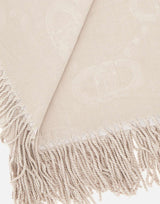 Poncho con logo e frange 2F5034T0300 30003 LIU-JO